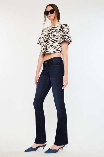 Kan Can - Anne Essentials Low Rise Bootcut Jeans- Super Dark