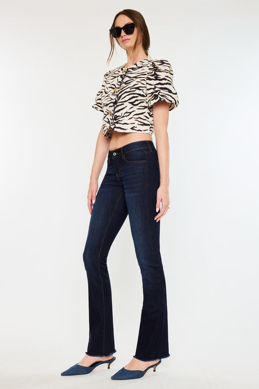 Kan Can - Anne Essentials Low Rise Bootcut Jeans- Super Dark