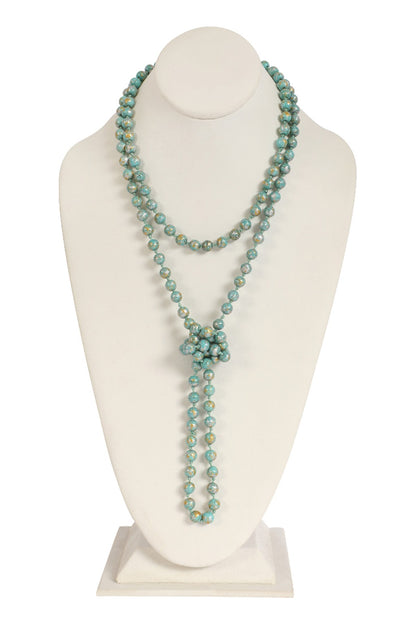 Versatile Long Natural Stone Beaded Necklace