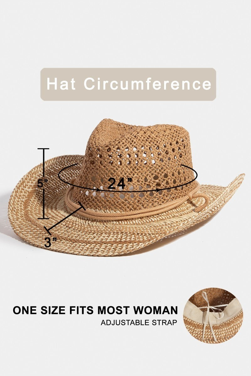 Western Straw Braid Sun Cowboy Hat
