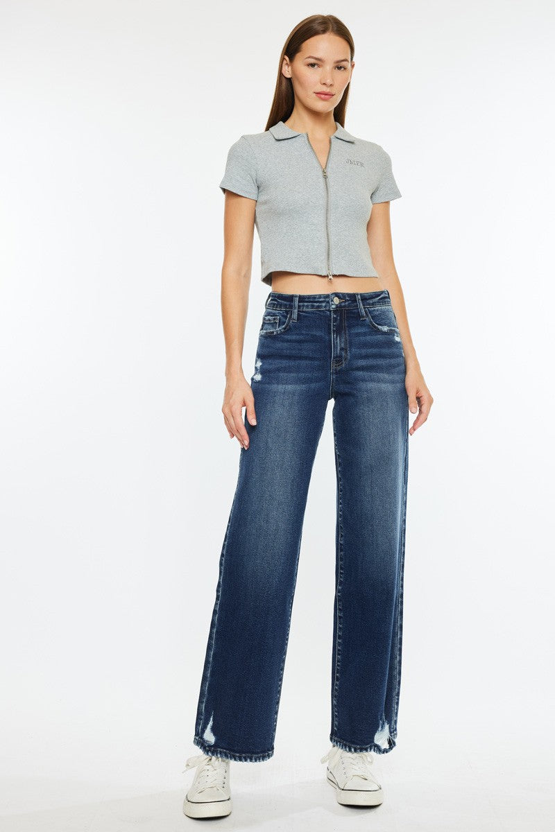 Kan Can- Dania Essentials High Rise Wide Leg Jeans