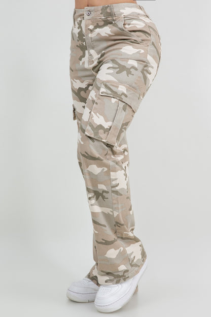 Camo Cargo Pants- Wide Leg