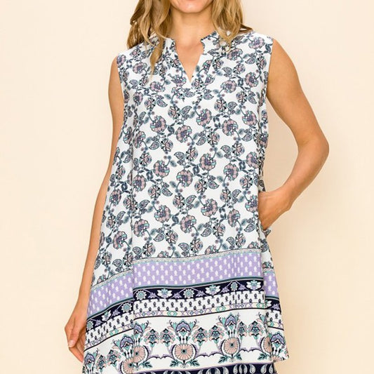 Sunshine Bloom Border Print Dress