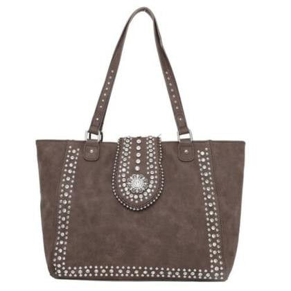 Montana West Concho Concealed Carry Tote- Coffee