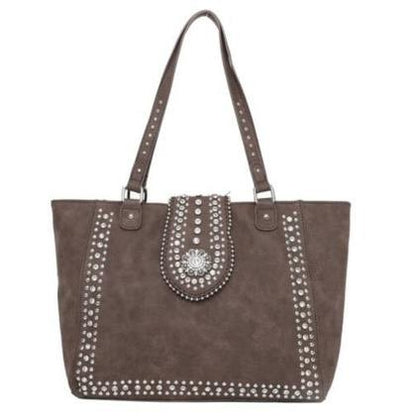 Montana West Concho Concealed Carry Tote- Coffee