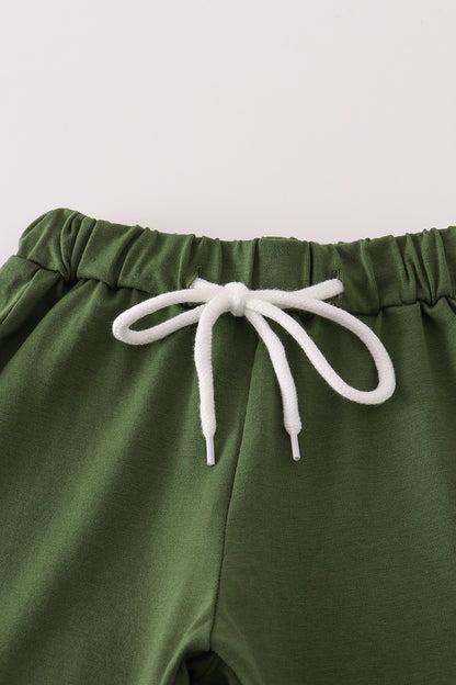 Camouflage Print Ruffle Pants Set