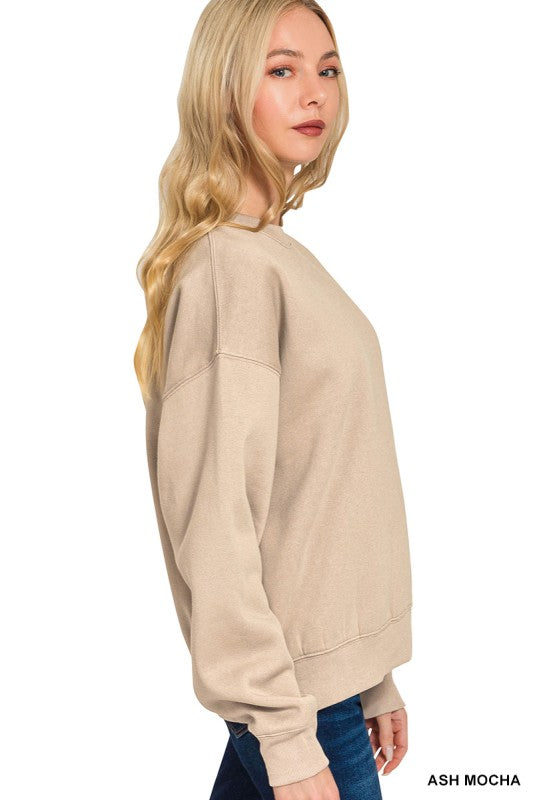 ZENANA- Fleece Long Sleeve Pullover & Sweatpants Set