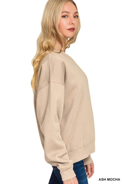 ZENANA- Fleece Long Sleeve Pullover & Sweatpants Set