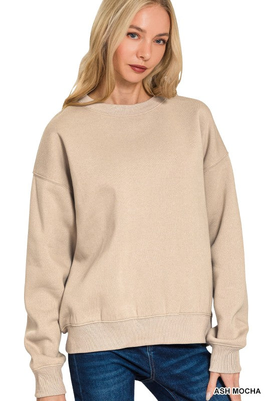 ZENANA- Fleece Long Sleeve Pullover & Sweatpants Set