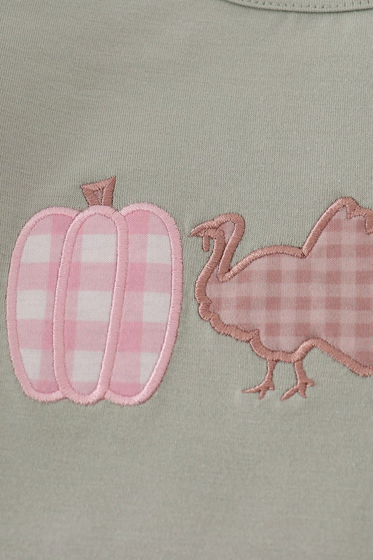 Pumpkin Turkey Applique Skorts Set