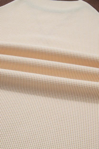 Floral Print Patchwork Color Block Long Sleeve Top