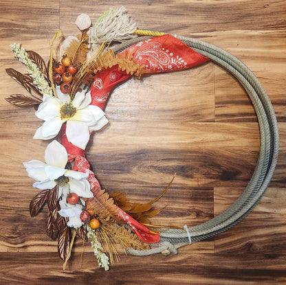 Rustic Lariat Rope Wreath – Western Charm for Your Home