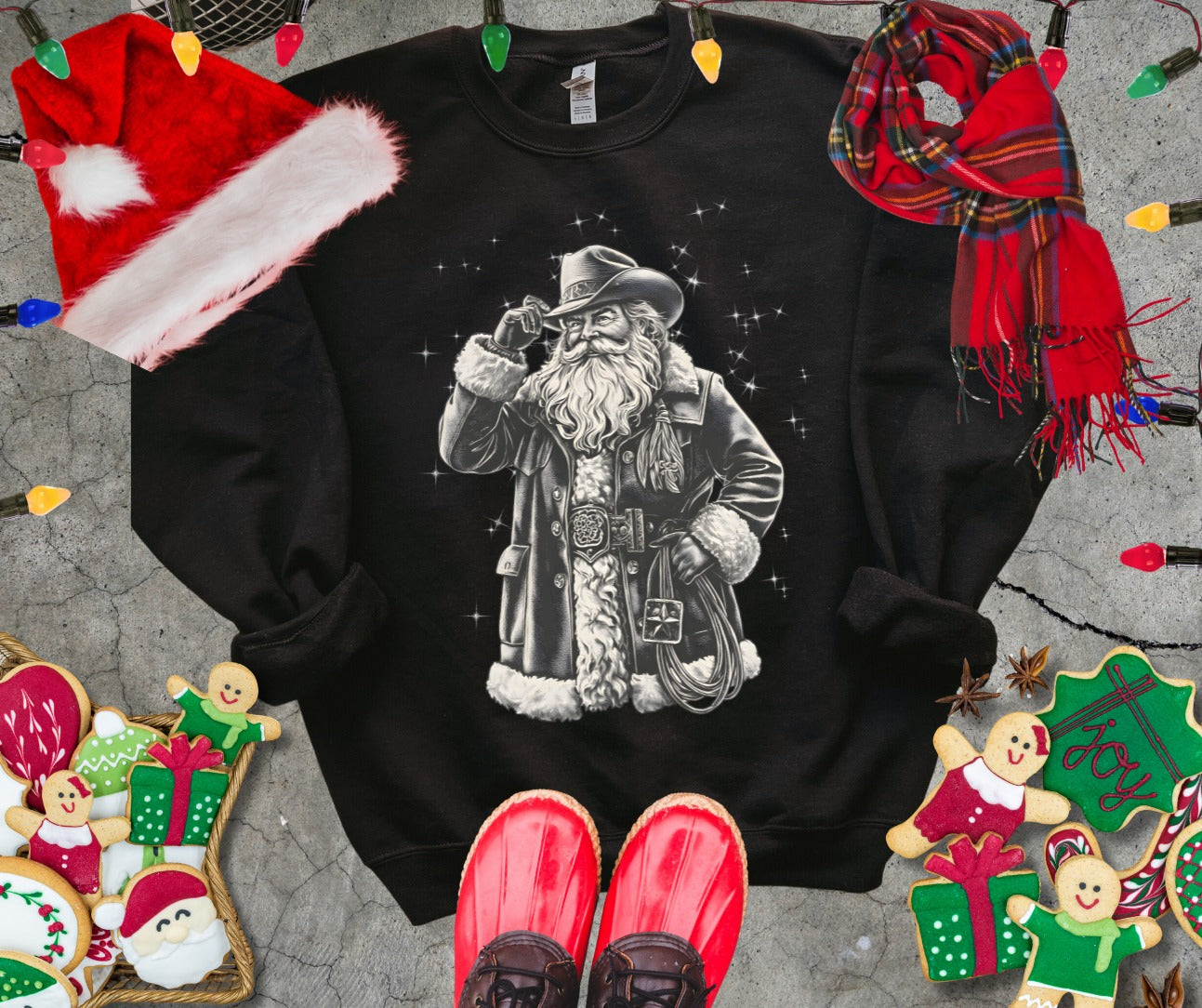Vintage Cowboy Santa Christmas Magic Sweatshirt