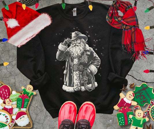Vintage Cowboy Santa Christmas Magic Sweatshirt