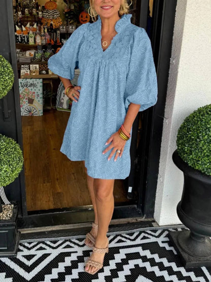 V-neck Lace Patchwork Dress