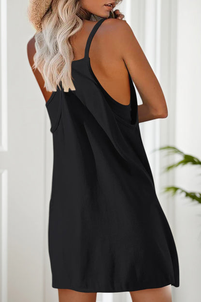 Plain Racerback Pocketed Sleeveless Romper
