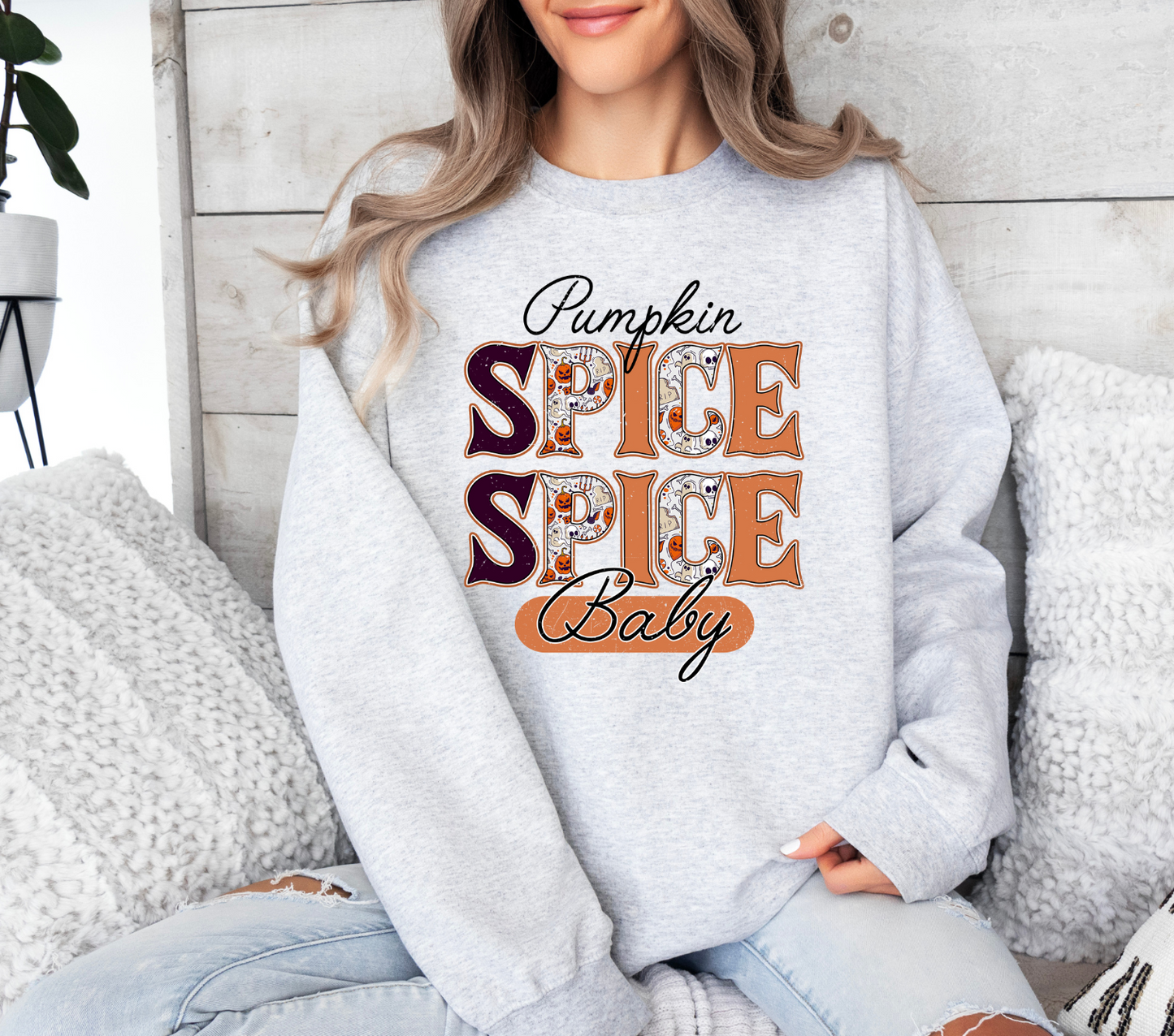 Pumpkin Spice Spice Baby shirt with playful design for fall season.