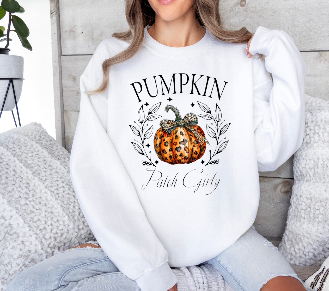 Pumpkin Patch Girly shirt with playful fall design.