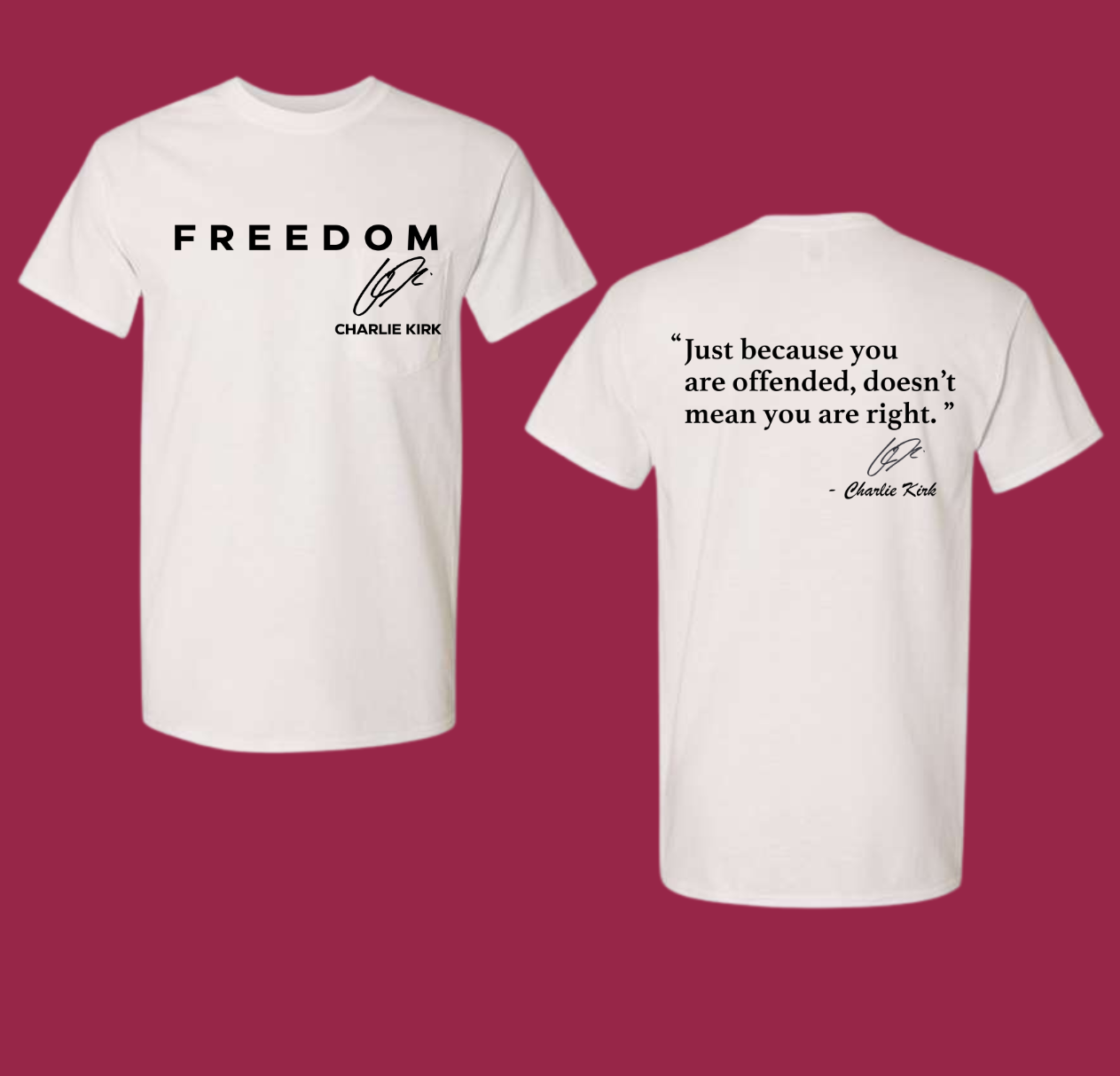 Freedom Charlie Kirk Graphic T-Shirt