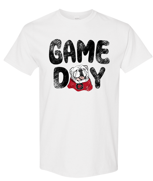 Game Day- Georgia shirt with team spirit design and mascot graphic.