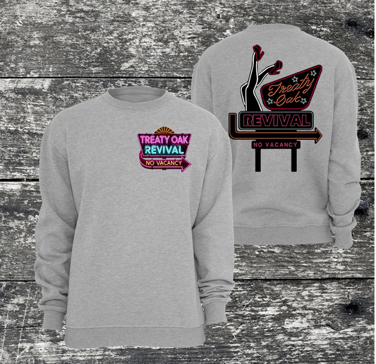 Treaty Oak Revival shirt with music-inspired design on front and back.