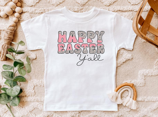 Happy Easter Y'all shirt with playful lettering design