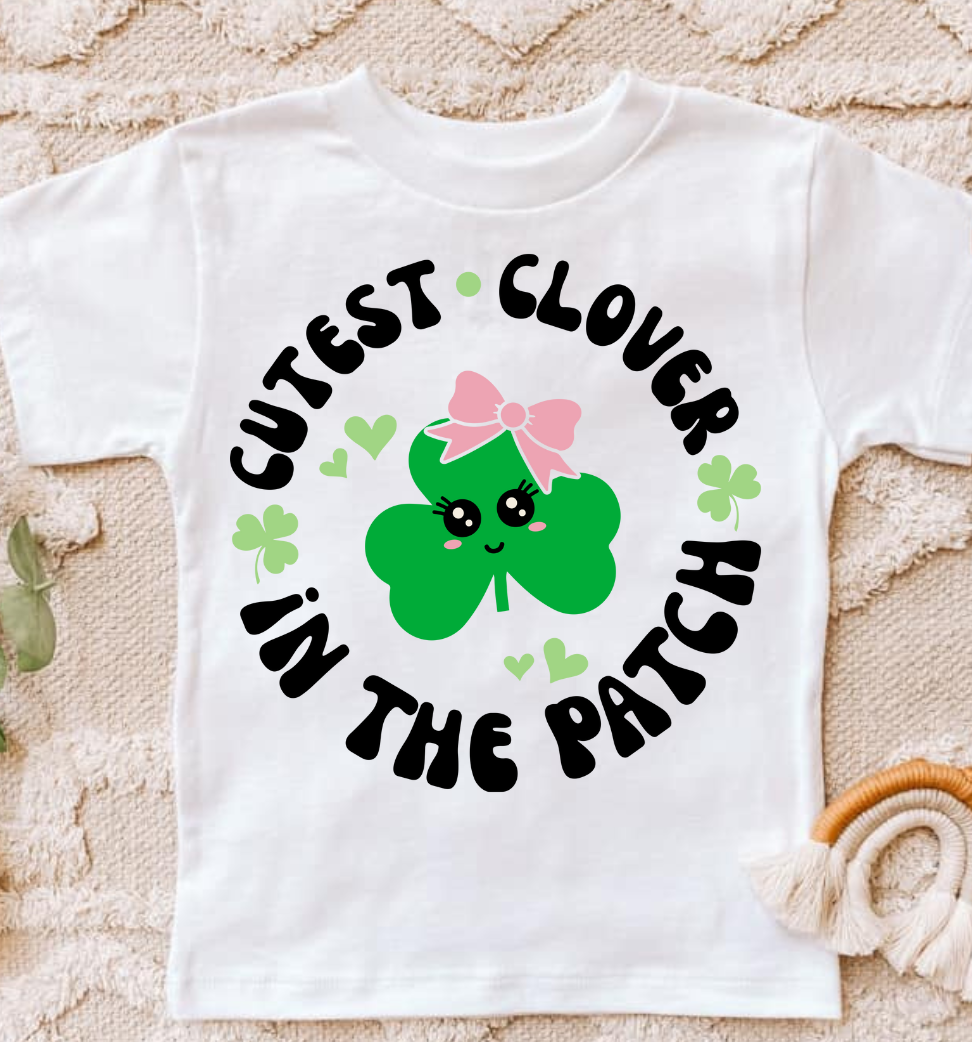 Cutest Clover children's St. Patrick's Day shirt with clover design.