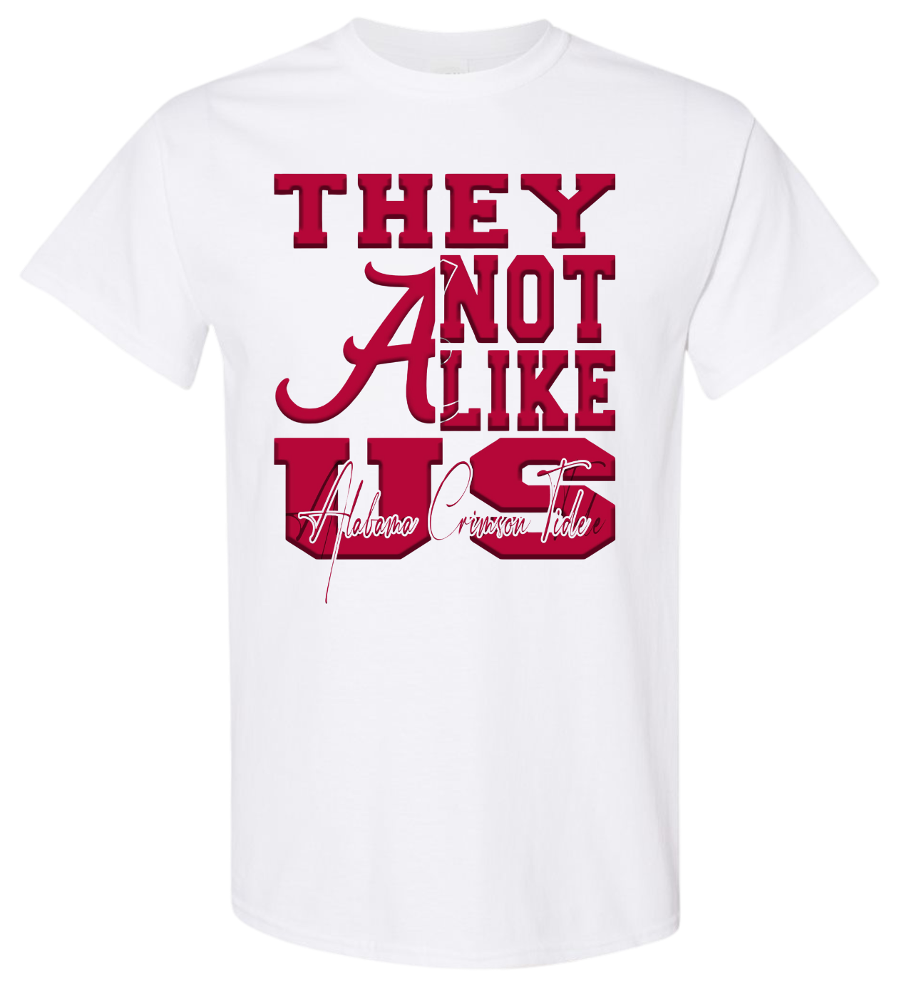 They Not Like Us Alabama T-shirt with bold graphic and Kendrick Lamar nod.