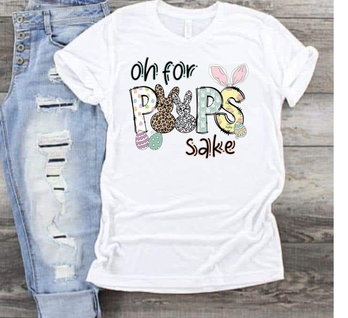 Peeps Sake shirt with humorous slogan and playful design.