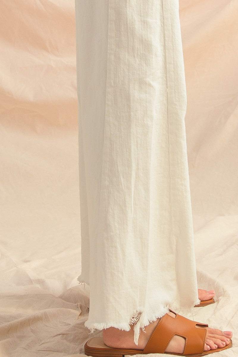 Wide Flare Bottom Denim Pants