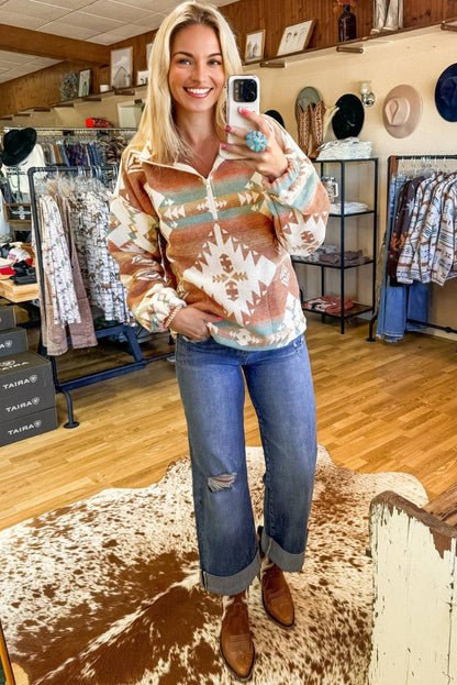 Quarter Zip Aztec Pullover