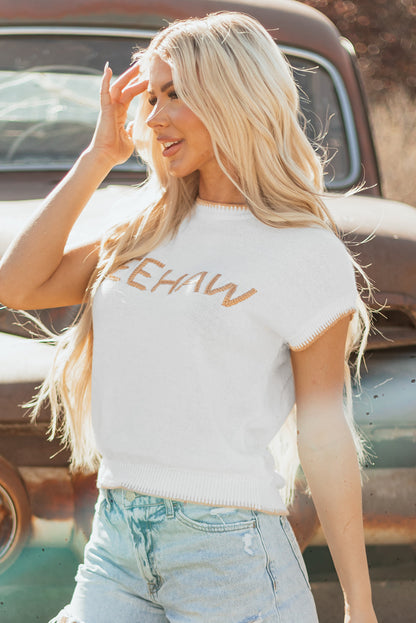 YEEHAW Stitch Edge Crew Neck Sweater