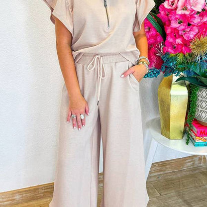 Textured Top and Pants Set